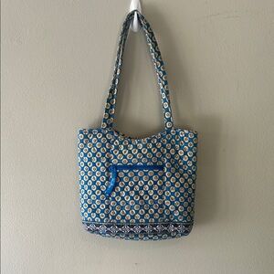 Vera Bradley Blue and Gold Floral Tote